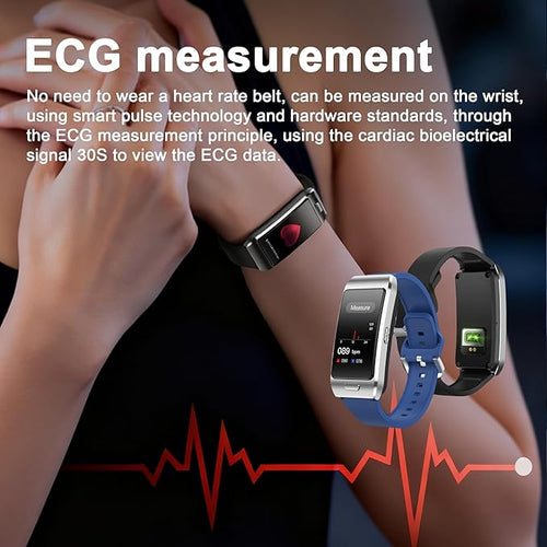2-in-1 Smart Health Band with Built-in Bluetooth Earbuds, Fitness & Activity Tracker with Heart Rate & Sleep Monitor, Bluetooth Call Support, 1.57" HD Touchscreen for Daily Wellness (Black)