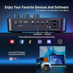 MAONO Gaming Audio Mixer, Audio Interface with Pro-preamp, RGB, Bluetooth, 48V Phantom Power for Live Streaming, Podcasting, Content Create, Gaming MaonoCaster G1 NEO (Not for USB Mic)