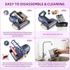 BESTING Mattress Vacuum Cordless with 16Kpa Suction & HEPA Dust Cups, 253.7nm UV-C Light & Ultrasonic, Low Noise Widened Suction Port Handheld Vacuum for Bed Pillows Couch Car Seat Rugs, Deep Blue