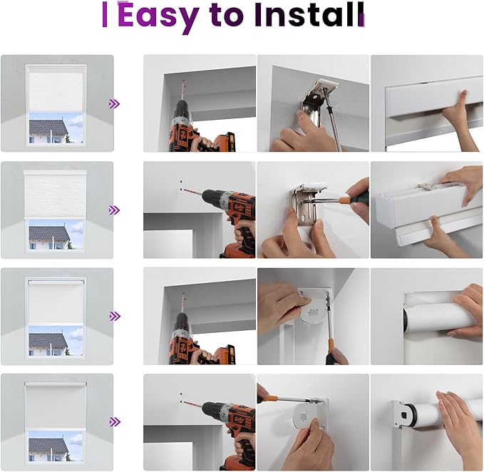 Astomi Motorized Roller Shades for Windows, Blackout Automatic Blinds with Remote, Smart Blinds, Voice Control, Compatible with Alexa, Google, Custom Size (Natural Wood)