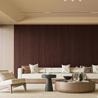 Art3d Slat Wood Wall Paneling for Interior and Ceiling Decoration - Pack of 4pcs + 1pc End-Trim, Size 108 x 5.7in.- Walnut