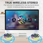 Shower Bluetooth Speaker IPX7 Waterproof, Portable Bluetooth Speakers with Suction Cup and Time Display, Crystal Sound&Bass LED Light 1100mAh, Wireless Shower Speaker for Outdoor/Kayak/ Light Cyan