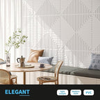 Art3d 12-Pack Drop Ceiling Tiles 2x2 FT, PVC 3D Textured Panels for Interior Wall Decor Living Room Bedroom Office, 24x24 Inch, White