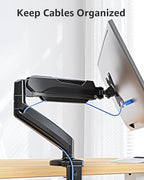 MOUNTUP Single Monitor Desk Mount Holds Screen up to 32 inch, Height Adjustable Monitor Arm, Computer Monitors Stand with Clamp/Grommet Mounting Base, VESA Mounts Fit 4.4-17.6lbs Computer, Black