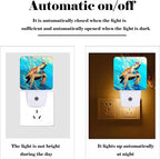 FSHVQKD Watercolor Wild Turtle Night Light,Plug Into Wall for Boys Girls Bedroom Decorative Square Night Light Lamp 0.5w Sleep Friendly
