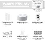 tolviviov WiFi Smart Door/Window Alarm System 8-Piece Kit – App Alerts, Compatible with Alexa, No Monthly Fee, Expandable DIY Wireless Home Security, 1 Siren, 5 Sensors & 2 Remotes (8 Pack)