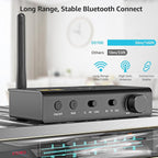 1Mii DS700 HiFi Bluetooth Audio Transmitter Receiver for TV, Long Range Wireless Adapter with Audiophile DAC, LDAC/aptX HD/aptX LL, OLED Display, Optical & Coaxial Input/Output, RCA Output Only