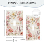 Bvtewkhz Floral Plant Watercolor Flowers 1 Gang Single Toggle Decorative Outlet Covers Light Switch Plate Electrical Receptacle Switchplate For Bathroom Kitchen Bedroom