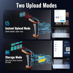 Tera 1D 2D QR Barcode Scanner Wireless and Wired with Battery Level Indicator Digital Printed Bar Codes Reader with Stand Portable Handheld Barcode Scanner Compact Plug and Play Model D5100-Z