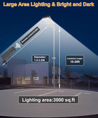 JAYNLT X-10000W Solar Street Lights Outdoor, Ultra-Large 6500K Commercial Parking Lot Lights Dusk to Dawn,IP67 Waterproof Solar Power Flood Security Light for Farm,Shop