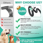 UOMTFAI Dog and Cat Cord Protector 10ft - 3/8inch, Flexible Cable Sleeve for Easy Cord Management, Protects Cables from Pets Chewing, Ideal for USB, Power, Audio and Video Cords - Black