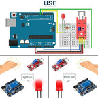 DAOKAI 5PCS High Sensitivity Microphone Sensor Module Two Channels Sound Detection Control Switch Module PIC AVR(Red) DC5V for Arduino, with Dupont Wire