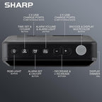 Sharp LED Digital Clock for Bedroom, Super Loud Alarm Clock for Heavy Sleepers for Bedside, Nightstand, Desk Clock with RGB Night Light/Display with Adjustable Color/Volume/Brightness/Snooze
