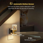 L LOHAS LED Motion Sensor Night Light,Dimmable Night Lights Plug into Wall, 2 Pack Acrylic Nightlight with 0-100 LM Adjustable Brightness, 3000K Plug in Night Light for Bathroom Hallway