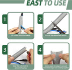Split Wire Loom Tubing, Cable Protector Sleeve, Braided Cable Management for TV/Computer/Home Theater/Engine Bay, Cord Protectors from Pets No Chew (Grey, 1/8"-25ft)