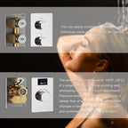 KATAIS Full Body Shower System Chrome Tempreature Display Shower Faucet Set with 12 inch and 8 inch Shower Head, with Handheld Spray and 6 PCS Body Jet