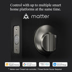Level Lock (Matter) Smart Lock - World's Smallest, Most Beautifully Designed Matter-Over-Thread Deadbolt - Level App for iOS & Android | Works with Apple Home (Satin Nickel)