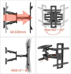 WANDEMEI Rotating TV Mount for 40-75 Inch LCD LED OLED Screen, Vertical and Horizontal Wall Mount, Swivel & Tilt & Extend & Leveling, MAX VESA 600x500mm, Holds up to 100 Lbs, DY639XZ