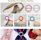 T-Shirt Clips 9 PCS, Clothes Corner Knotted Button, Fashion Alloy Pearl Rhinestone Circle Clip Buckle Round Shirt Silk Scarf