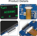 ACEIRMC 2.42 inch 128x64 OLED LCD Display Module SSD1309 7 Pin SPI/IIC I2C Serial Interface for Arduino UNO R3 (Green)