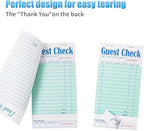 4 Pack Green Guest Checks Books for Servers Server Note Pads, Waiter Checkbook, Waitress Notepad for Restaurants, Paper Checks 50 Sheets/Pack, 200 Total Tickets