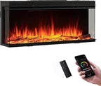 LegendFlame 43" W Smart Build in Electric Fireplace Insert, 1-2-3 Sided View, Heater 750W/1500W, Multi Colors of Flame & Fuel Bed, Alexa Enabled