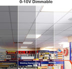 hykolity (6 Pack 2x4 FT LED Flat Panel Troffer Light, 30/40/50W 3-Wattage Selectable, 0-10V Dimmable, 5000K 5500lm Lay in Fixture for Office, 3-Lamp F32T8 Fixture Replacement