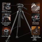 SmallRig x Potato Jet Tribex Carbon II Hydraulic Carbon Fiber Tripod, Fast Extend Camera Video Tripod with 4-Step Counterbalance Fluid Head,Weight 8.3lbs,Load up to 13.2lbs - 5755