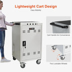 Aokleo Laptop Charging Cart,35 Devices Tablet Storage Carts for pad Up to 16.3" Screen Size, Classroom Computer Mobile Charging Station for Pads, Chromebooks,Laptops, Security Storage(31+4 Bay-White)