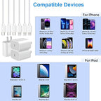 3Pack iPhone Fast Charger[Apple Mfi Certified],10FT iPhone Charger Fast Charging USB C to Lightning Cable with Type C Charger Block Fast Charging Adapter for iPhone 14 13 12 11 Pro Max X Xs Max 8Plus