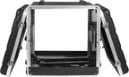 Sound Town Lightweight 10U PA DJ Rack/Road Case with 9U Rack Space, ABS Construction, 19” Depth, Retractable Handle, Wheels and Heavy-Duty Latches (STRC-A10UT)
