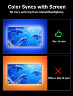 TV LED Backlight, 11.5ft Cuttable TV Lights That Change with TV for 32-50 Inch Screen and PC Monitor, TV Backlight with Sensor, Smart App Control, Game & Music Sync Color Changing Lights