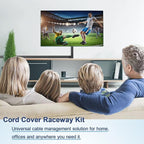 Cord Cover Raceway Kit - 157" Cable Concealer, Wire Hider for TV Wall Mounting and Wire Management, Black