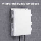 Namunanee Outdoor Electrical Junction Box, ABS Water Resistant Enclosure with Internal Mounting Panel & Hinged Cover (13" H* 9.2" L* 3.7" W)
