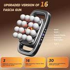 Fakosre Upgraded 16-Head Massage Gun, Deep Tissue Percussion Massager, Muscle Massage Gun for Back, Shoulders, Legs, Body Muscle Pain Relief, Gifts for Men and Women