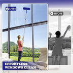 Window Cleaner Squeegee Kit - 2.38M (94ft) Cleaning Equipment with Long Handle 3 in 1 Extendable Window Cleaning Tool for High Windows,Glass,Home,Wall and Car
