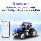 Tractor Head Bluetooth Speaker – unique Bluetooth car speaker with HD stereo, TWS pairing, LED party lights, portable wireless outdoor speaker, car model decoration, and a great gift for men(Blue)