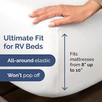 RV Short Queen Sheet Set 60 X 75 - 4 Piece RV Short Queen Bed Sheets - Ultra Soft, Breathable & Cooling - Designed for Bunks, Trailers & Camper - Fits 8” to 12" Mattress - Hotel Luxury Bedding - White