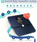 Body Fat Scale, Posture Extra Large Display Digital Bathroom Wireless Weight Scale Composition Analyzer with Heart Rate Heart Index & Body Shape Index with Free APP 400Lb Black