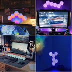 Vcwtty Hexagon Lights, Smart LED Wall Lights with Remote, 13 Colors Touch-Sensitive DIY Modular Assembled RGB Wall Panels, Hex Light with USB-Power for Autism, Game Room Decor, Party (12 Pack)