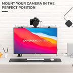 HumanCentric DSLR Monitor Mount Small, Desk Camera Mounting, Light Webcam, Microphone Shelf for Monitor VESA Arm, Replace Clamp Tripods, 100x100mm Patterns, Aluminum, Hardware Included