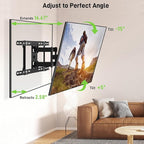 USX Mount UL Listed TV Wall Mount for 42"-85" TVS, Fits 16" 18" or 24" Studs, Full Motion TV Mount Swivel Tilt Extension TV Bracket with Dual Articulating Arms, Max VESA 600x400mm, Load 110lbs
