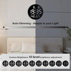 Brauthon Large Digital Clock for Classroom, Digital Classroom Clocks for Teachers, 10" Round LED Clock with Large Display，Date, Countdown Timer, Remote Control, Temperature, Electric (White)