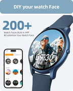 Parsonver Smart Watch for Women Men (Answer/Make Calls) Compatible with iPhone/Android Phones, Fitness Tracker with 100+ Sports Modes IP68 Waterproof, Heart Rate/Blood Oxygen/Sleep/Steps Monitor, Blue