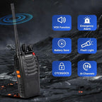 Baofeng Walkie Talkies 888S Rechargeable Long Range with Earpieces for Adults, 16 Channel Professional Radio Handheld Two Way Radios Li-ion Battery and Charger Included (6pack with 6earpiece)