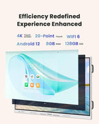 KEINONE Interactive Smart Board for Classroom, 85” 8+128 GB Electronic Digital Whiteboard Built-in Android OS & Open App Ecosystem - 4K Touchscreen Smartboard for Home Office School Studio Display