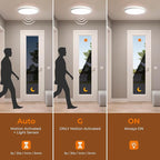 Matane 2Pack Motion Sensor LED Ceiling Light with Remote, 12 Inch Wired Flush Mount Ceiling Light 3000K 4000K 5000K, 2400LM Dimmable Motion Sensor Light Indoor for Closet Hallway Laundry Stairs White