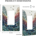 Bvtewkhz Wildflowers Rustic Flowers Floral Plants 1 Gang Single Rocker Wall Plate Cover Vintage Mountain Decorative Light Switch Covers Electrical Faceplate Switch Plates for Bathroom Kitchen Home