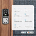 Lockly Secure Plus, Keyless Entry Door Lock, Smart Locks for Front Door, Smart Lock Deadbolt, PIN Genie® Keypad, 3D Biometric Fingerprint Sensor, Auto Lock Smart Door Lock