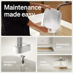 PETLIBRO Upgrade Cordless Cat Water Fountain + 8 Packs Genuine Cat Fountain Filter Replacement, App Monitoring 3L/101oz Dockstream 2 Pet Water Fountain with Stainless Steel Tray, 4-Month Set Easy-Swap